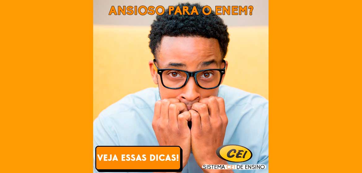 Encarar uma avaliação pode ser estressante. E realizar a prova do Exame Nacional de Ensino Médio (Enem) pode gerar momentos de ansiedade.  Veja essas dicas: Organização - Comece organizando a sua rotina no dia antes do exame. Deixe separados todos os pertences e documentos que precisará levar para o local de prova.  Alimentação e sono - Cuidado com o tipo de comida que você irá consumir antes da prova. Evite os alimentos mais pesados e gordurosos, pois eles demoram mais para serem digeridos e podem prejudicar um boa noite sono, que também é importante antes da prova.  Durma mais cedo – Um boa noite de sono é fundamental. Mantenha a calma – A ansiedade e o estresse tendem a gerar bloqueio de memória.  Uma ótima prova!