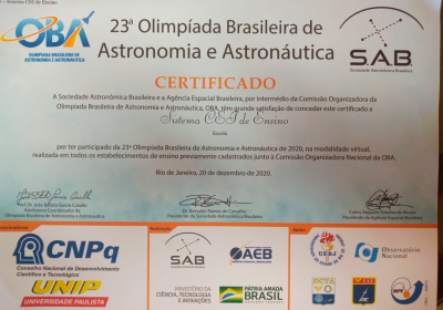 CEI tem duas alunas medalhistas na 23ª OBA